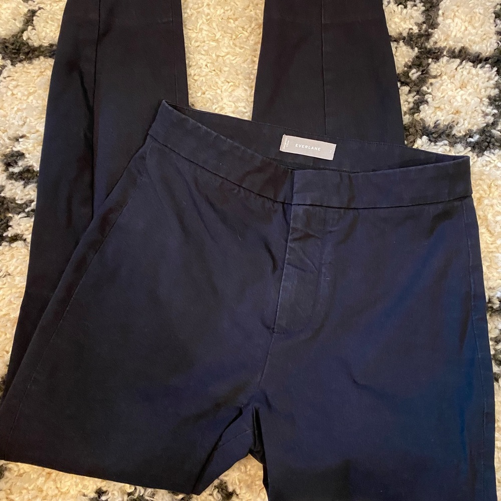 Everlane black work pants with front zip
